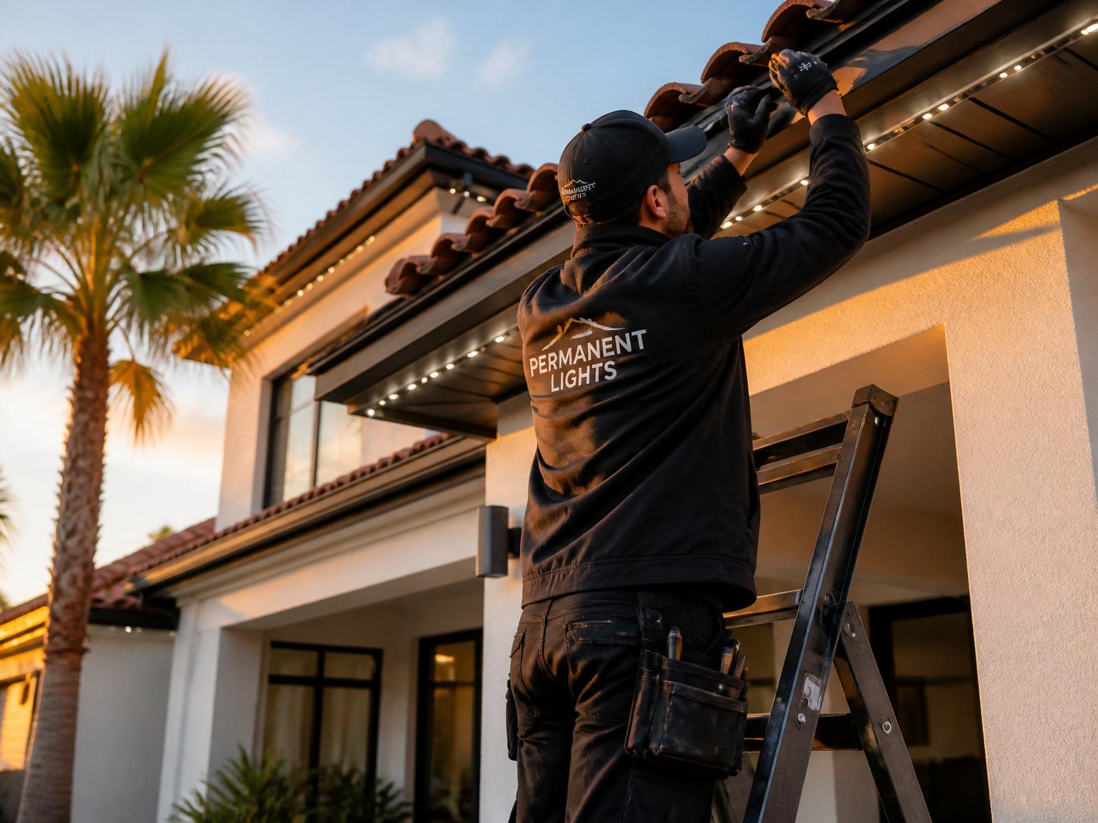 Professional installer working on a southern home